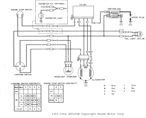 1981, 1982, 1983, 1984 250R wiring